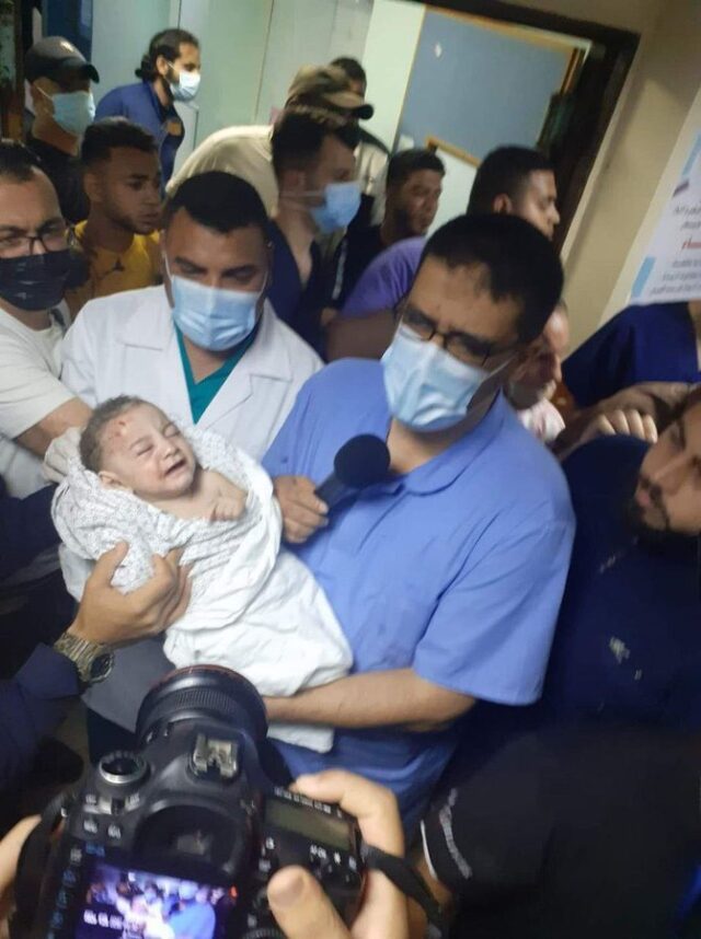 Baby survived in air strikes at Gaza