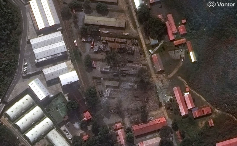 the northern edge of the Fuerte Tiuna military site after it was struck